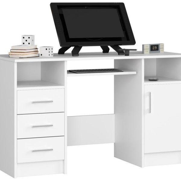 Volně stojící psací stůl Ana 124 cm bílý