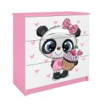 Dětská komoda BABYDREAMS Panda růžová