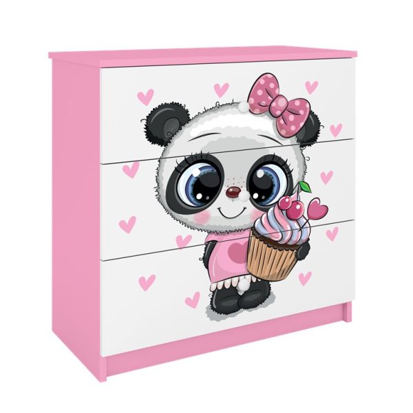 Dětská komoda BABYDREAMS Panda růžová