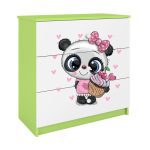 Dětská komoda BABYDREAMS Panda zelená