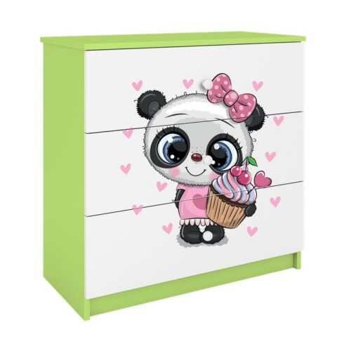 Dětská komoda BABYDREAMS Panda zelená Dětská komoda BABYDREAMS Panda zelená