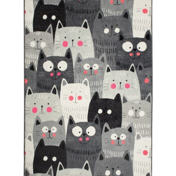 Detský koberček Cats 140x190 cm sivý
