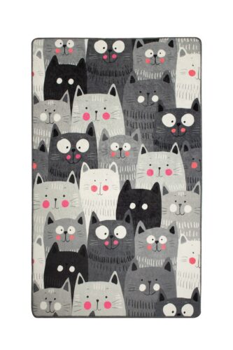 Detský koberček Cats 140x190 cm sivý Detský koberček Cats 140x190 cm sivý