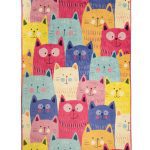 Detský koberec Cats 140x190 cm viacfarebný