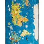Detský koberec World Map 140x190 cm modrý
