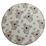 Detský kulatý koberec Koala 100 cm sivý