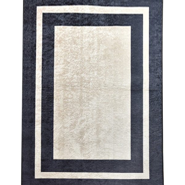 Koberec Black Frame 80x150 cm biely/ čierny