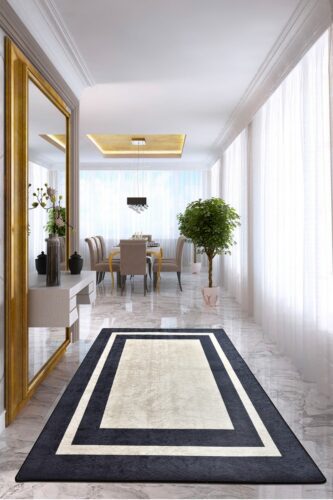 Koberec Black Frame 80x200 cm biely/čierny Koberec Black Frame 80x200 cm biely/čierny
