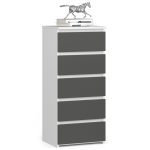 Komoda CL5 40 cm bílá/grafitově šedá