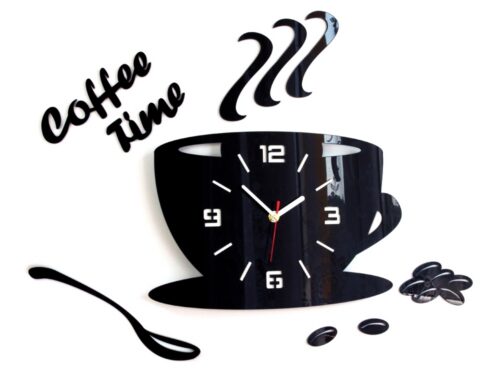Nástěnné hodiny Coffee černé Nástěnné hodiny Coffee černé