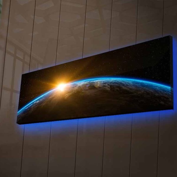 Obraz s LED osvetlením Zemegule 90x30 cm