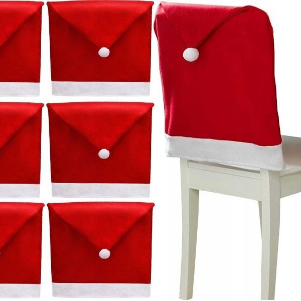 Sada 6 ks potahů na židle SANTA červená