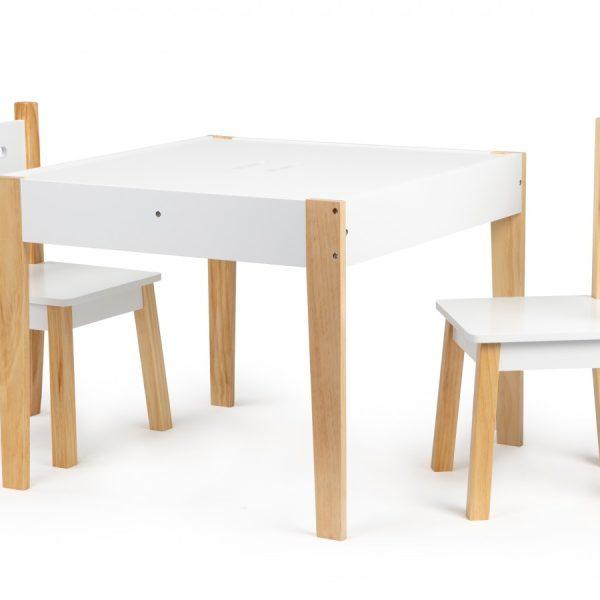 Detský stolík s 2 stoličkami Ecotoys Patrys biely