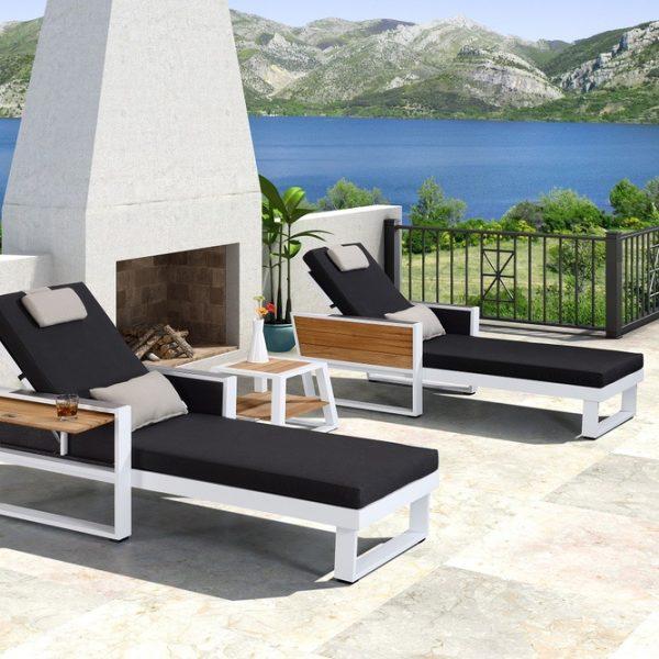 Higold Záhradná zostava HIGOLD - York Sunlounge Set White/Black Olefin