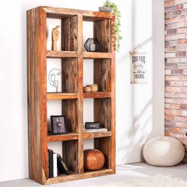 LuxD Dizajnový regál Timber 180 cm Sheesham dymový
