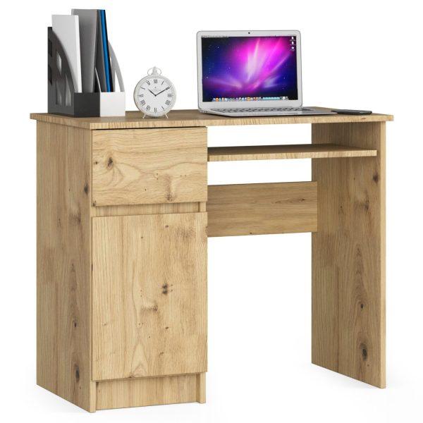 Písací stôl PIKSEL 90 cm dub artisan ľavý