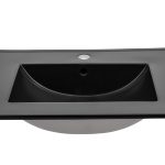 Keramické zapustené umývadlo Lava 60 cm čierne