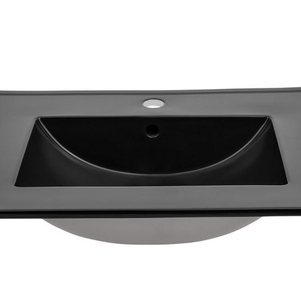 Keramické zapustené umývadlo Lava 60 cm čierne