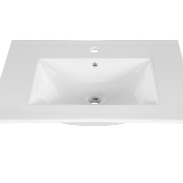 Keramické zapustené umývadlo Lava 80 cm biele