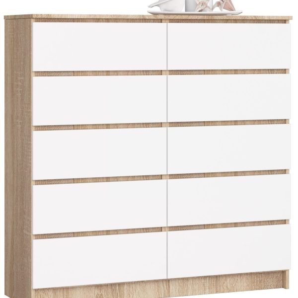 Komoda Kuba 120 cm dub sonoma/biela
