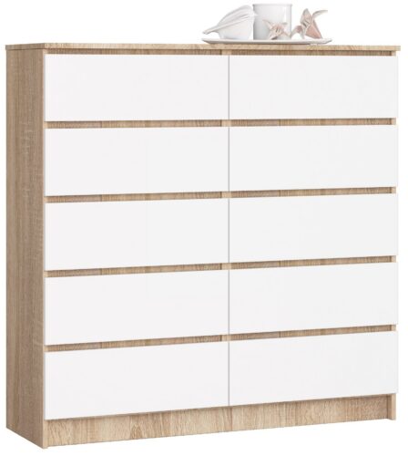 Komoda Kuba 120 cm dub sonoma/biela Komoda Kuba 120 cm dub sonoma/biela