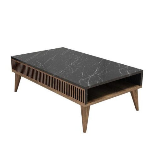 Konferenční stolek Milan 105 cm ořech/černý mramor Konferenční stolek Milan 105 cm ořech/černý mramor