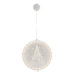 LED kulatá světelná ozdoba na okno CHRISTMAS TREE bílá