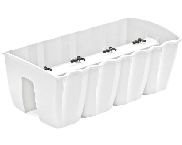 Truhlík na zábradlie CROWL biely 58cm