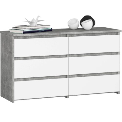 Komoda CL 100 cm 6 zásuviek betón/biela Komoda CL 100 cm 6 zásuviek betón/biela