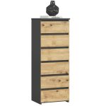 Komoda CL6 40 cm grafitově šedá/dub artisan