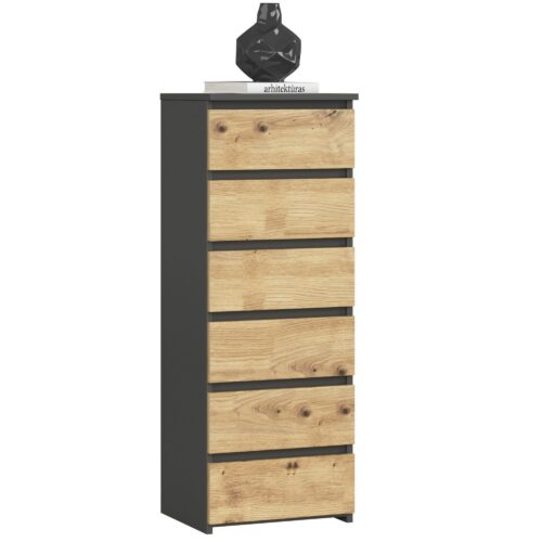 Komoda CL6 40 cm grafitově šedá/dub artisan Komoda CL6 40 cm grafitově šedá/dub artisan