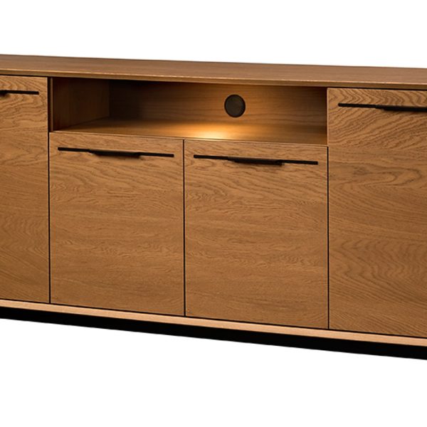 Komoda Lazure 47 s LED osvětlením 180 cm dub Rustikal karamelový