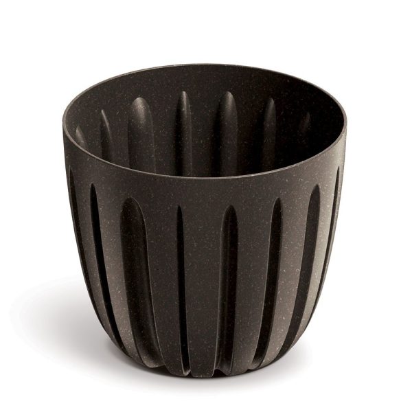 Plastový květináč WARIOS ECO WOOD kávový matný