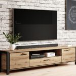 AKTUAL 40 dizajnový tv stolík dub Taurus/ čierna