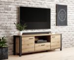 AKTUAL 41 dizajnový tv stolík dub Taurus/ čierna