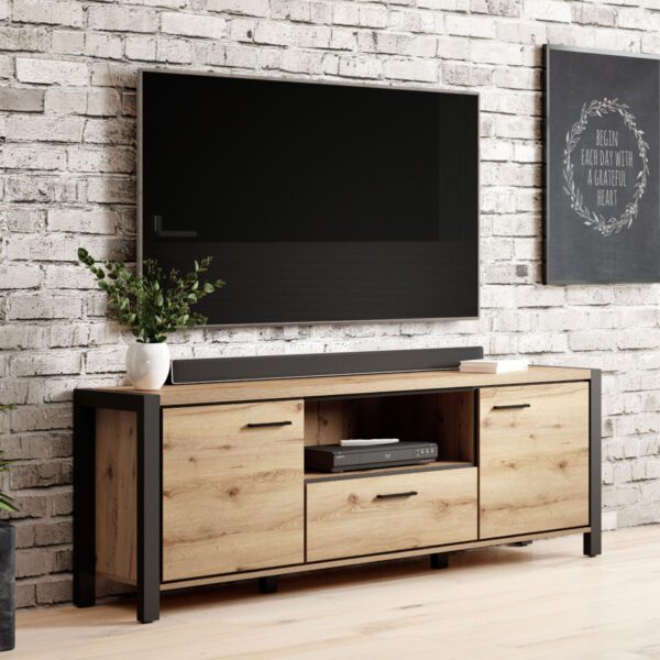 AKTUAL 41 dizajnový tv stolík dub Taurus/ čierna