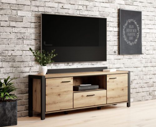 AKTUAL 41 dizajnový tv stolík dub Taurus/ čierna AKTUAL 41 dizajnový tv stolík dub Taurus/ čierna