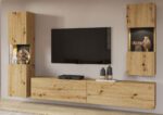 EMMA 10 moderná obývacia zostava dub artisan/ čierna – Obrázok 2
