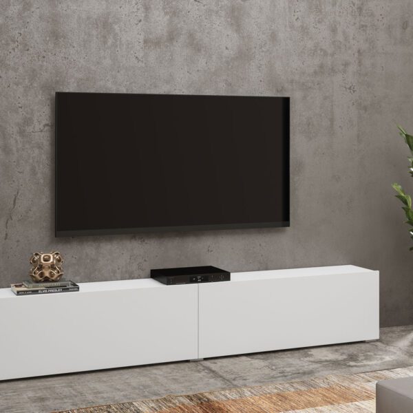 EMMA 40 moderný tv stolík biela/ dub wotan