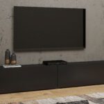 EMMA 40 moderný tv stolík čierna/ dub wotan