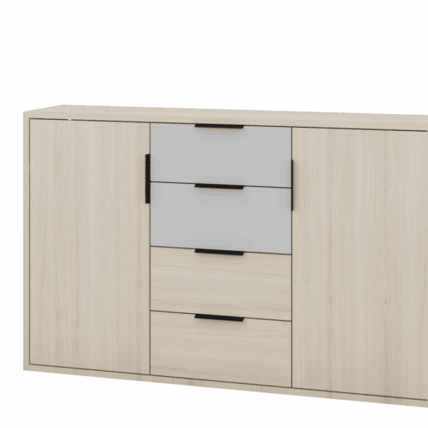 Komoda Ryga 05 145 cm dub Riva/šedá
