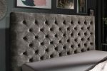 LuxD Dizajnová posteľ Laney II 160 x 200 cm olivovo-sivý zamat – Obrázok 3