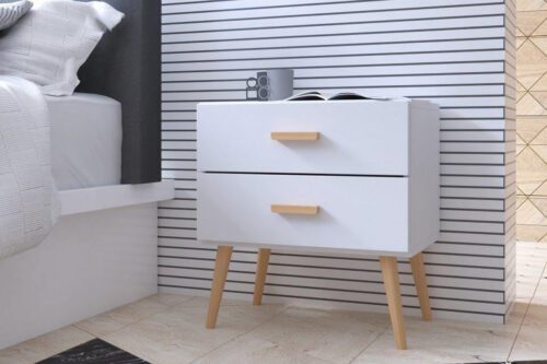 Nočný stolík KAJA 2D biely Nočný stolík KAJA 2D biely