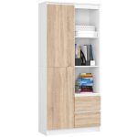 Skriňa Rexa 80 cm biela/dub sonoma