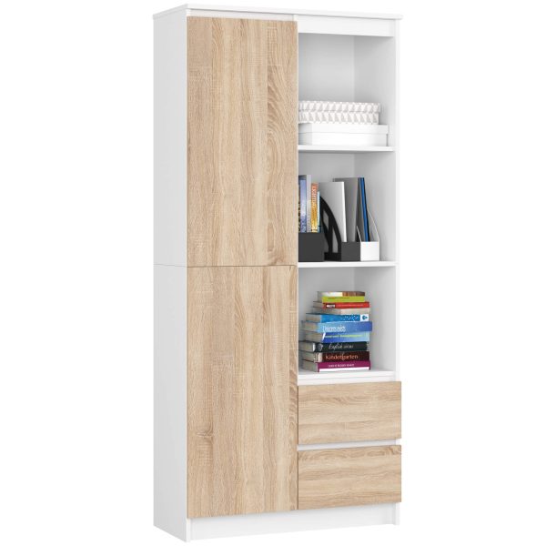 Skriňa Rexa 80 cm biela/dub sonoma