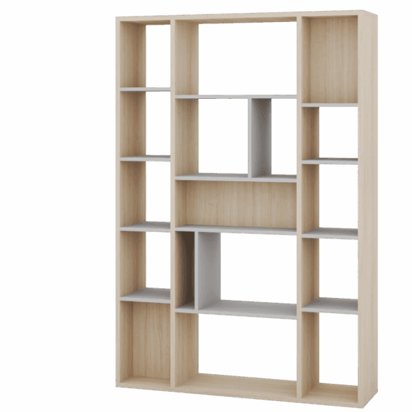 Regál Ryga 07 120 cm dub Riva/šedý