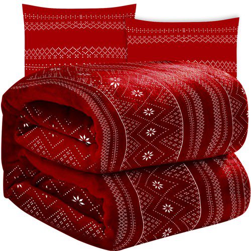 Deka 160x200 cm + 2x obliečka na vankúše Ruhhy 22594 - červená Deka 160x200 cm + 2x obliečka na vankúše Ruhhy 22594 - červená