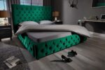 LuxD Dizajnová posteľ Laney Chesterfield 180 x 200 cm zelený zamat