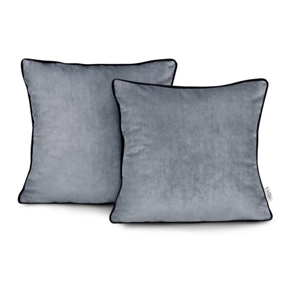 Obliečky na vankúše AmeliaHome Velvet Piping grafitové