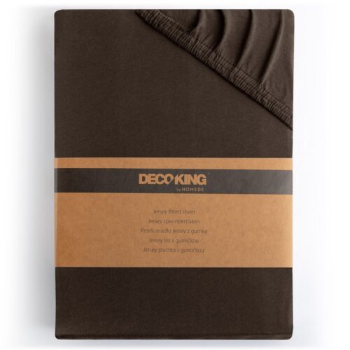Bavlnené jersey prestieradlo s gumou DecoKing Amber čokoládové Bavlnené jersey prestieradlo s gumou DecoKing Amber čokoládové